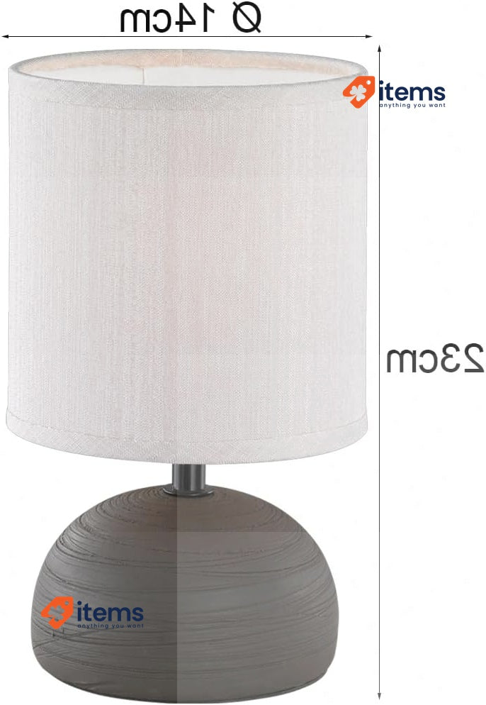 Reality Leuchten R50351026 Table Lamp, Ceramic, Brown, 14.0x14.0x23.0 Cm