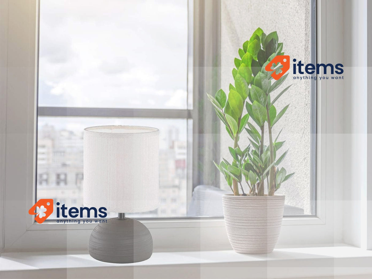 Reality Leuchten R50351026 Table Lamp, Ceramic, Brown, 14.0x14.0x23.0 cm