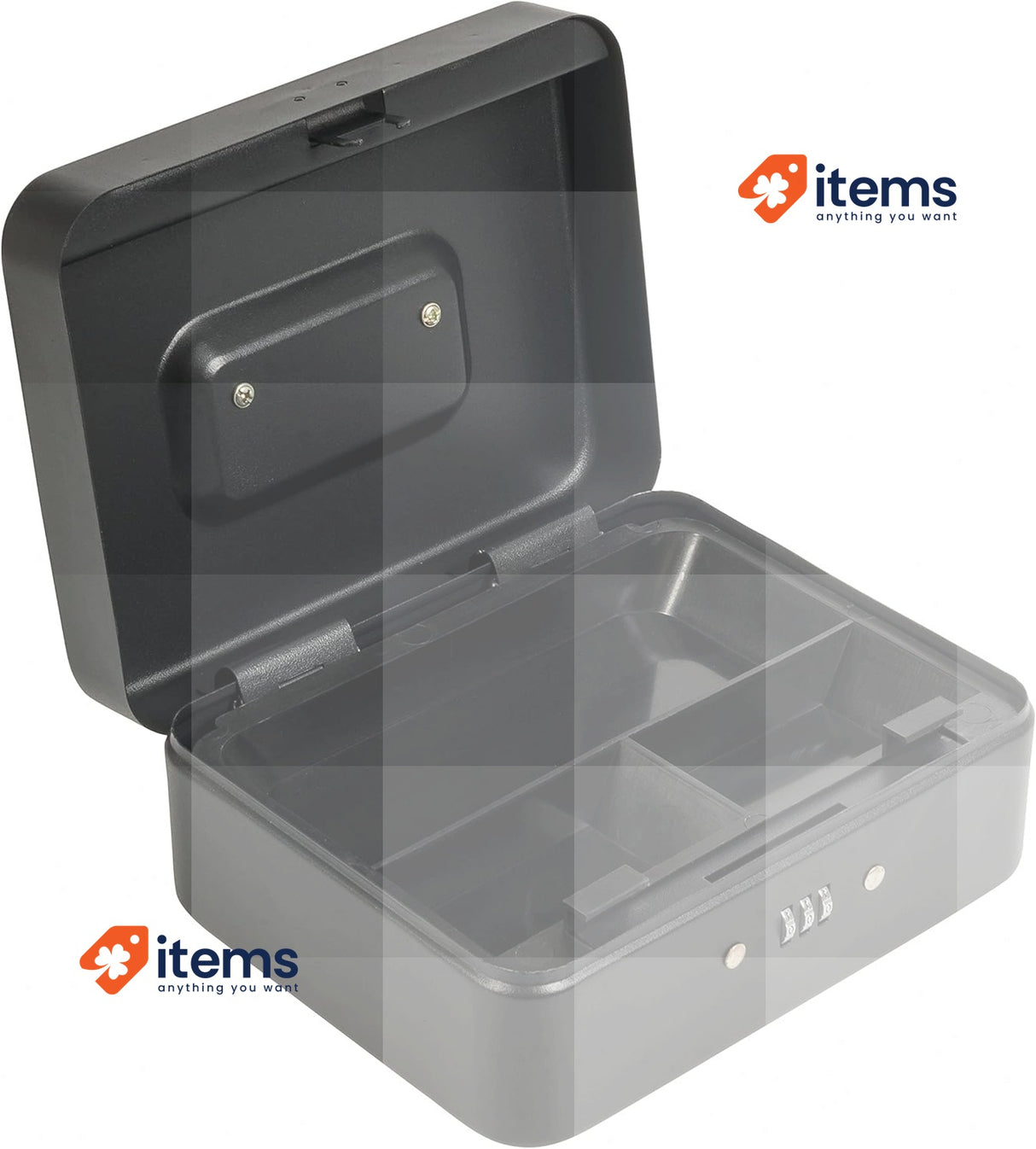 Silverline 732370 Petite Cash Box With 3 - Digit Combination Lock Black 3-Digit
