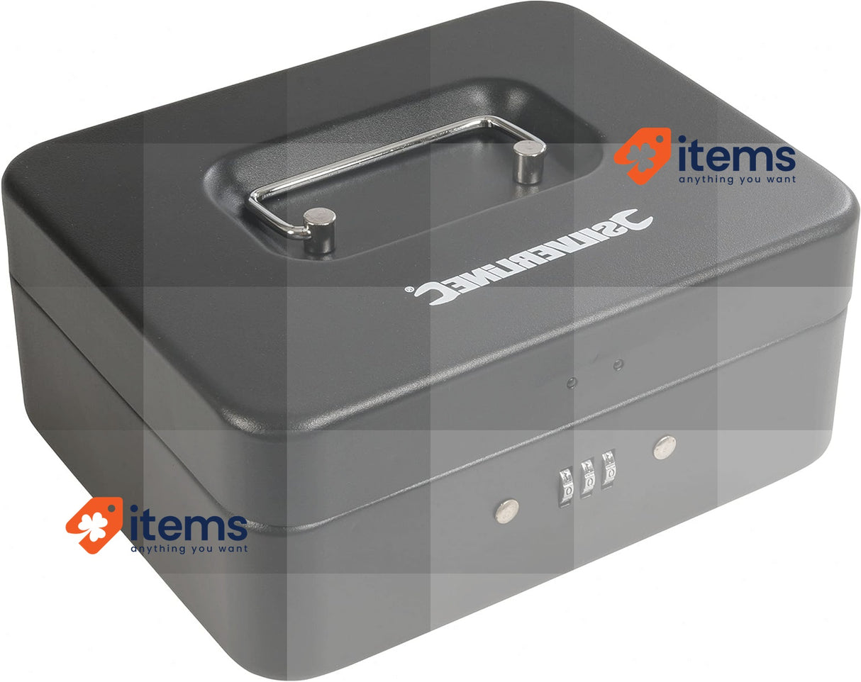 Silverline 732370 Petite Cash Box with 3-Digit Combination Lock, Black