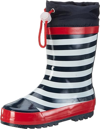 Playshoes Unisex Kid Wellies Rain Boot Botas Blue Navy White, Size 2 UK (33 EU)
