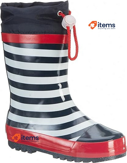 Playshoes Unisex Kid Wellies Rain Boot Botas Blue Navy White, Size 2 UK (33 EU)