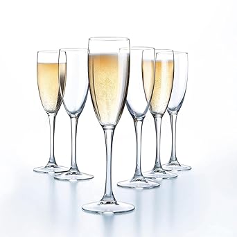 Arcoroc L1351 Arc Vina Champagne Flute, 190mL Capacity, Pack of 6