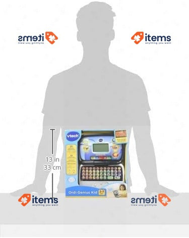 VTech - Ordi Genius Kid Black, Computer Kid with Retrolighted Screen