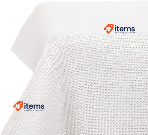 Deconovo Rectangular Faux Linen Tablecloth 150x150 cm - Elegant, White
