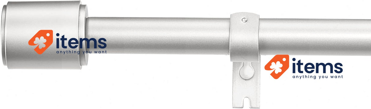 Amazon Basics Extendable Curtain Rod with Cap Finials - 91 to 183 cm, Nickel