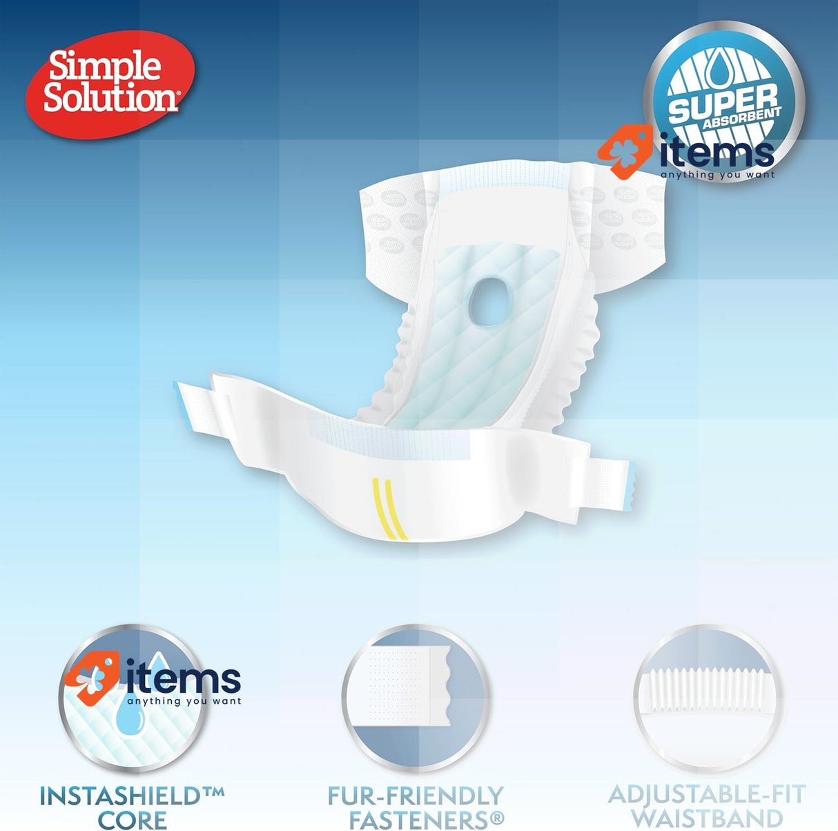 Simple Solution Disposable Layers For Dogs Extra Large Size - 12 Pieces Diapers