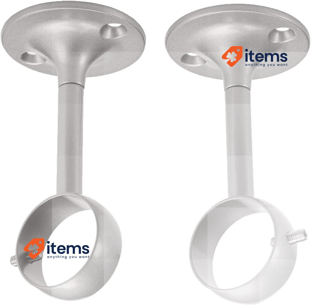 Amazon Basics Ceiling - Mount Bracket Nickel Metal Curtain Pole Brackets Up Mm