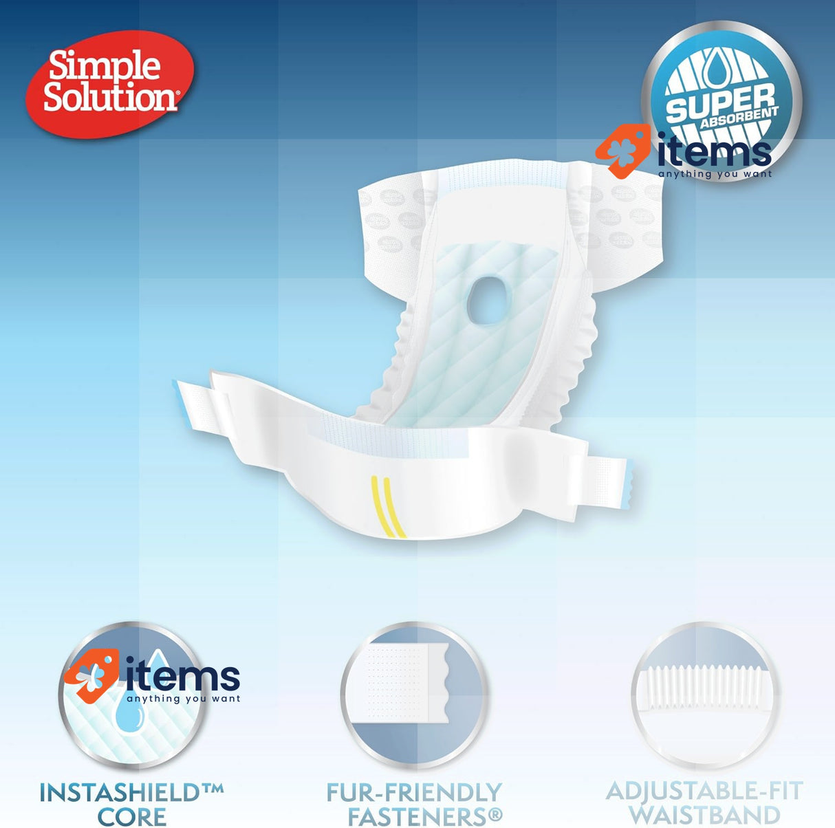 Simple Solution, Disposable Dog Diaper For Female Dogs , 12 Pieces Size M Super