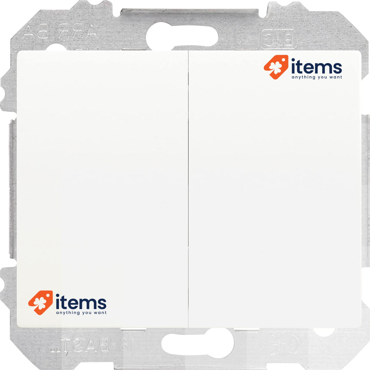BJC Iris IP44 - Double Switch, White, 185010 Smart Wall Switches In Line Modules