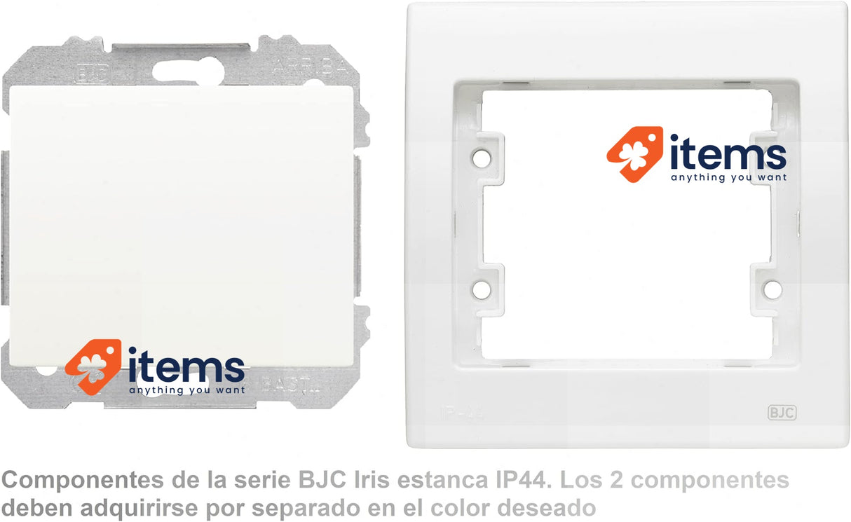 BJC Iris IP44 - Double Switch, White, 185010 Smart Wall Switches In Line Modules