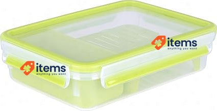 Emsa Clip & Go Brunch Box, 1.20 Litre, Green/Transparent, 28 x 28 x 18 cm