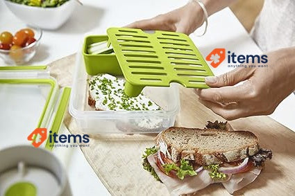 Emsa Clip & Go Brunch Box, 1.20 Litre, Green/Transparent, 28 x 28 x 18 cm