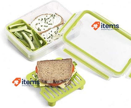 Emsa Clip & Go Brunch Box, 1.20 Litre, Green/Transparent, 28 x 28 x 18 cm
