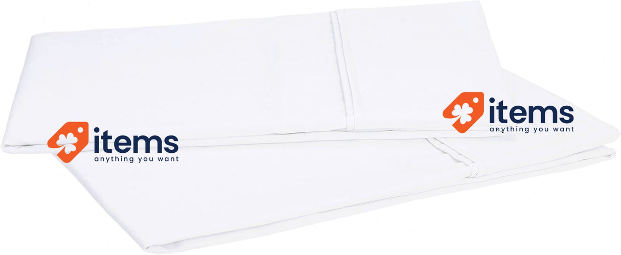 Amazon Basics 400 TC Cotton Sateen Pillowcases 50 x 80 cm (Pack of 2), White