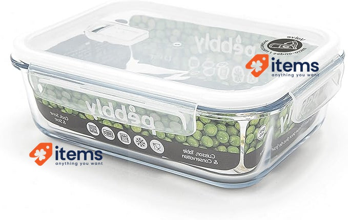 Pebbly - Retention box in Verre - Rectangular - 1.5 L - For Cuire, Conserver