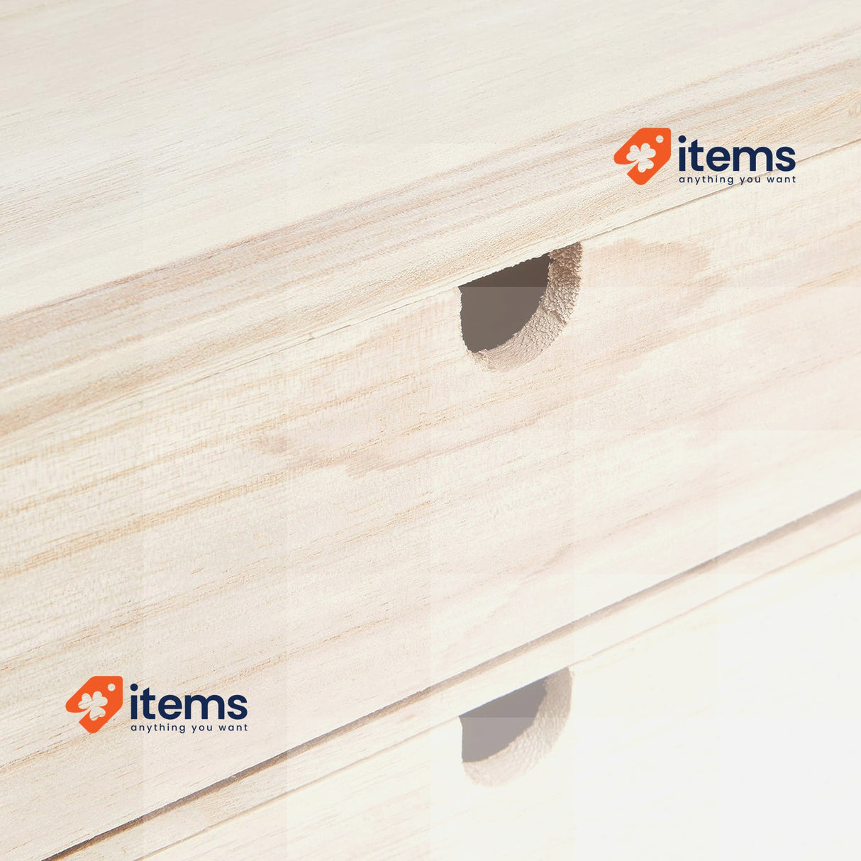 Artemio Wooden Storage Box with Drawers-Beige, 35 x 15 x 26 cm, Wood, Brown