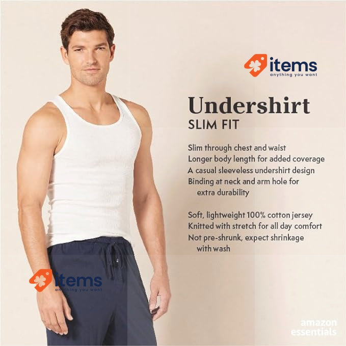 Amazon Essentials Men s Tank Vests White Pack Of 6 XS Black/Grey Men's Heather