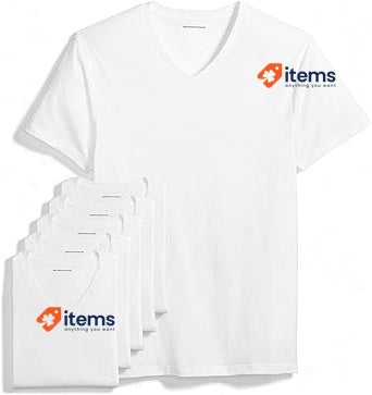 Amazon Essentials Men's V - Neck Undershirt, Pack Of 6 Set 6, White V-Neck