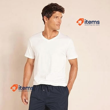 Amazon Essentials Men's V - Neck Undershirt, Pack Of 6 Set 6, White V-Neck
