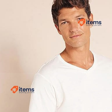 Amazon Essentials Men's V - Neck Undershirt, Pack Of 6 Set 6, White V-Neck
