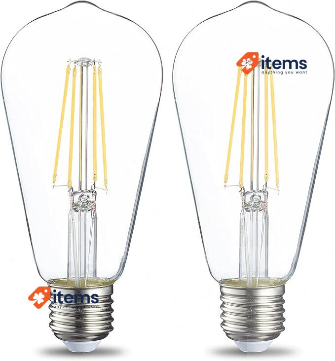 Amazon Basics LED E27 Vintage Edison Bulb, ST64, 7W