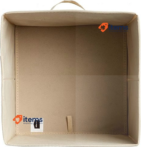 Amazon Basics Collapsible Fabric Storage Cube/Organiser With Handle Solid Beige