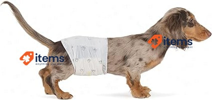 Amazon Basics Dog Diaper For Dogs, Disposable Diapers, Size S, White, 30 Pieces