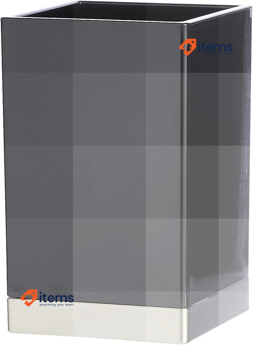 iDesign Clarity Tumbler Cup for Bathroom, Black, 6.35 x 6.35 x 10.16 cm