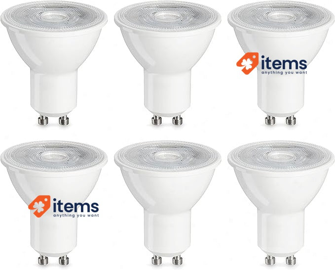 Amazon Basics LED GU10 Spotlight Bulb, 4.7W, Warm White, - Pack Of 6 4.7 W 50W