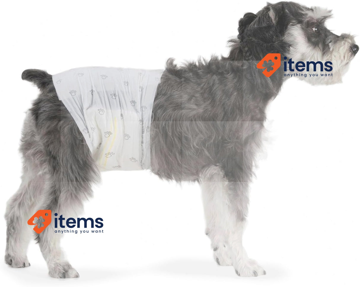 Amazon Basics Male Dog Wrap, Disposable Diapers, Medium, Pack of 30, White