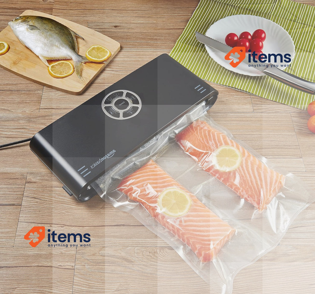 AmazonBasics - Vacuum Sealer, 30 cm seam + vacuum bag roll, black