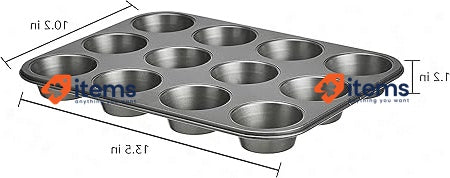 Amazon Basics Nonstick Round Carbon Steel Muffin Pan 2 - Pack Grey 9x10