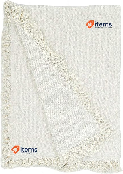 Martina Home Multi - Purpose Herringbone Fabric Blanket Ecru/Brown 230 X 260 Cm