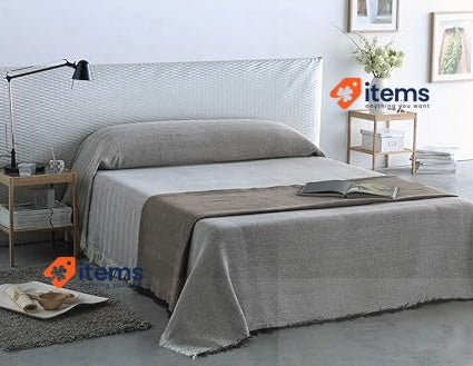 Martina Home Multi - Purpose Herringbone Fabric Blanket Ecru/Brown 230 X 260 Cm