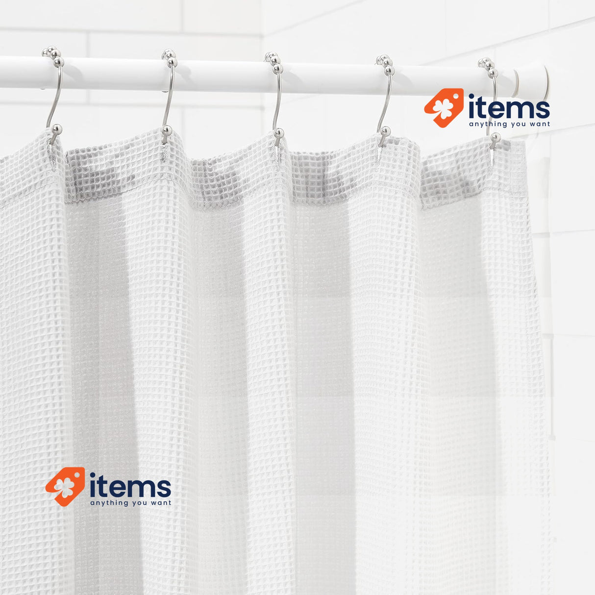 Amazon Basics Shower Curtain Tension Rod Extendable - 137 To 229 Cm White, 229CM