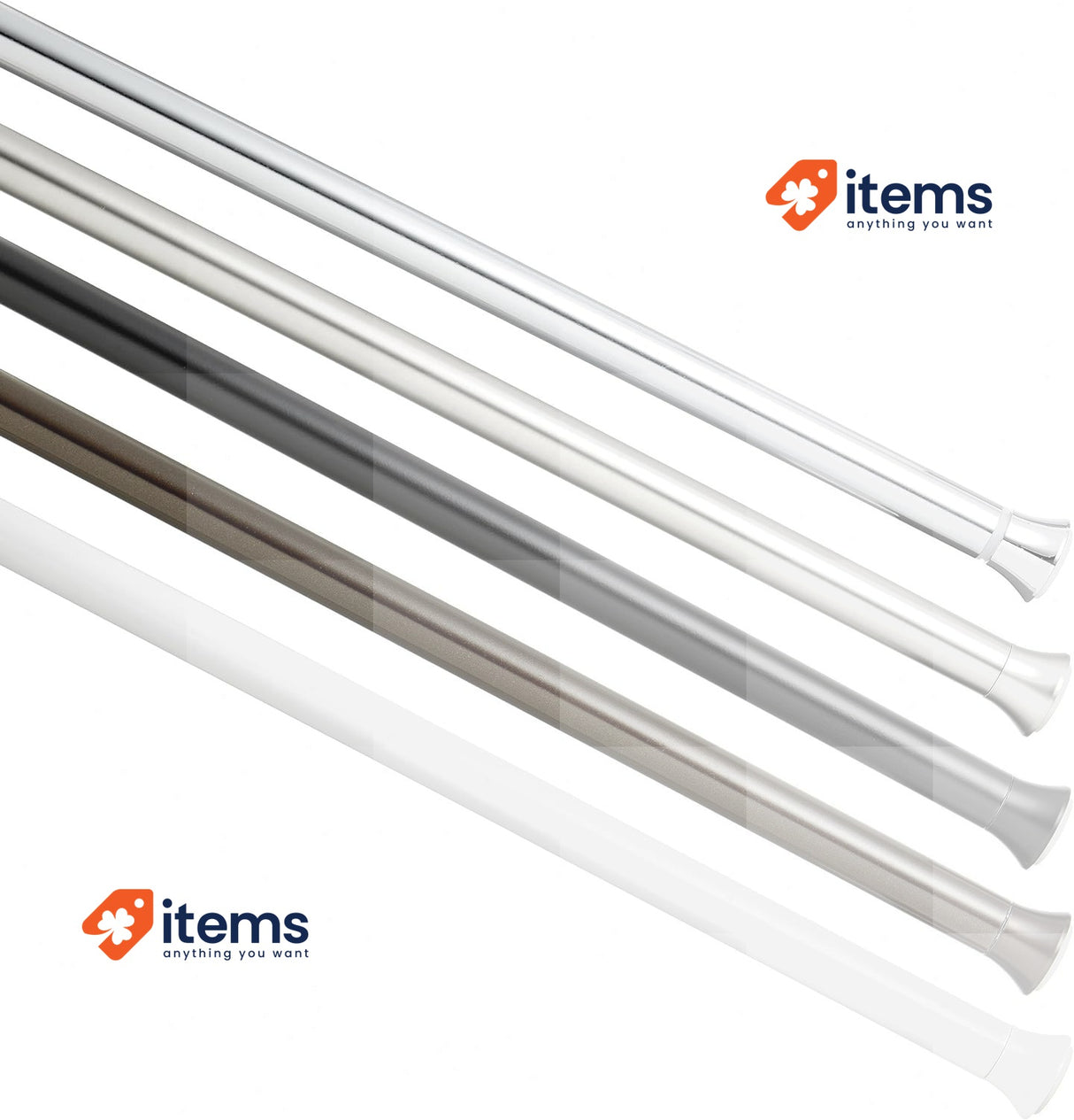 Amazon Basics Shower Curtain Tension Rod Extendable - 137 To 229 Cm White, 229CM