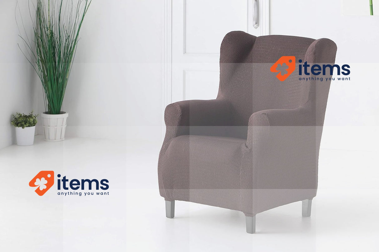 Martina Home Armchair Cover, Fabric, Navy, Wingchair Slip Covers