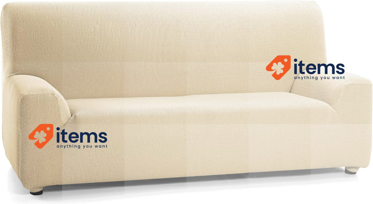 Martina Home Tunez, Elastic Sofa Cover, Canvas Beige, 3 Seater 170-220cm 220 cm