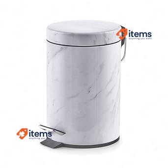 Zeller 18207 Pedal Bin With Metal Decoration, 16.8 X 26 Cm White