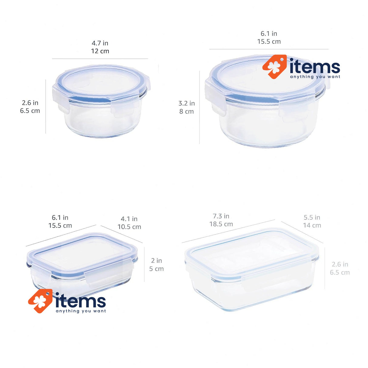 Amazon basics Glass Leak-Proof Locking Lids Food Storage Containers 7-Piece Set