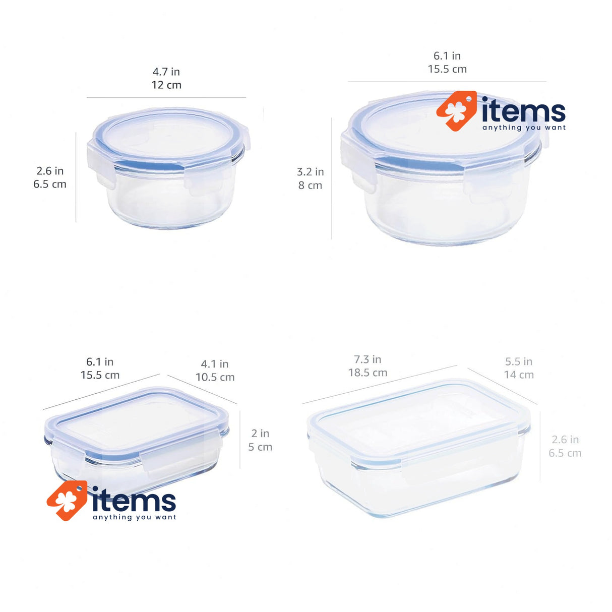amazon basics Glass Leak-Proof Locking Lids Food Storage Containers Transparent