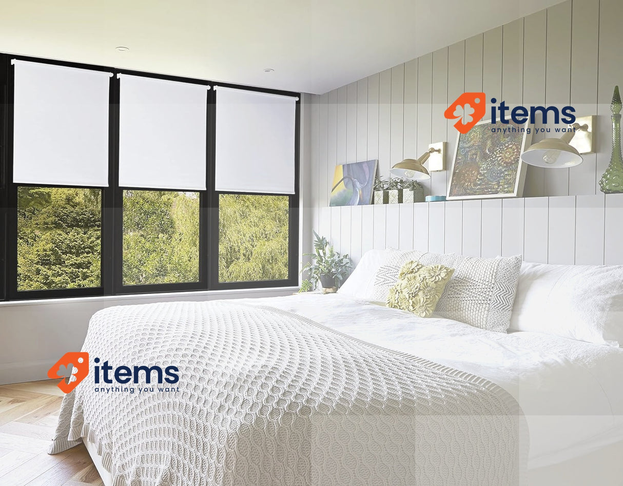 Amazon Basics Roll Blind White Blackout Rollo Matched Colour Coating Cm Blinds