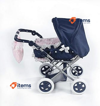 La Nina 60417 Small Carlota Marine Stroller(37X65X44 Cm) Dolls, Pink Trolley