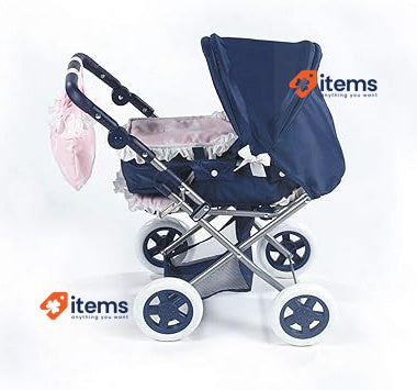 La Nina 60417 Small Carlota Marine Stroller(37X65X44 Cm) Dolls, Pink Trolley
