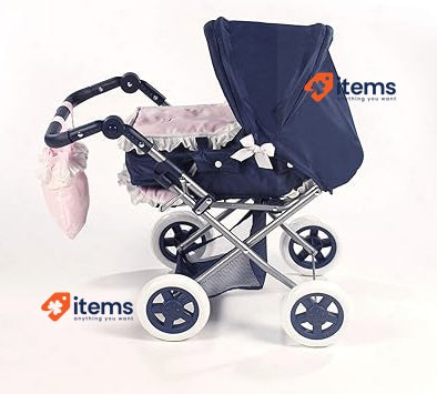 La Nina 60417 Small Carlota Marine Stroller(37X65X44 Cm) Dolls, Pink Trolley