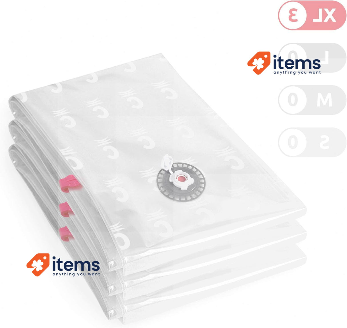 Compactor Set of 3 ASPISPACE XL Vacuum Compression Bags 80x130cm Reusable