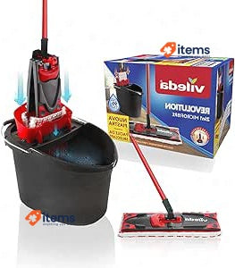 Vileda Revolution Box, Plated Mop washing system with bucket Red Vileda - Floor