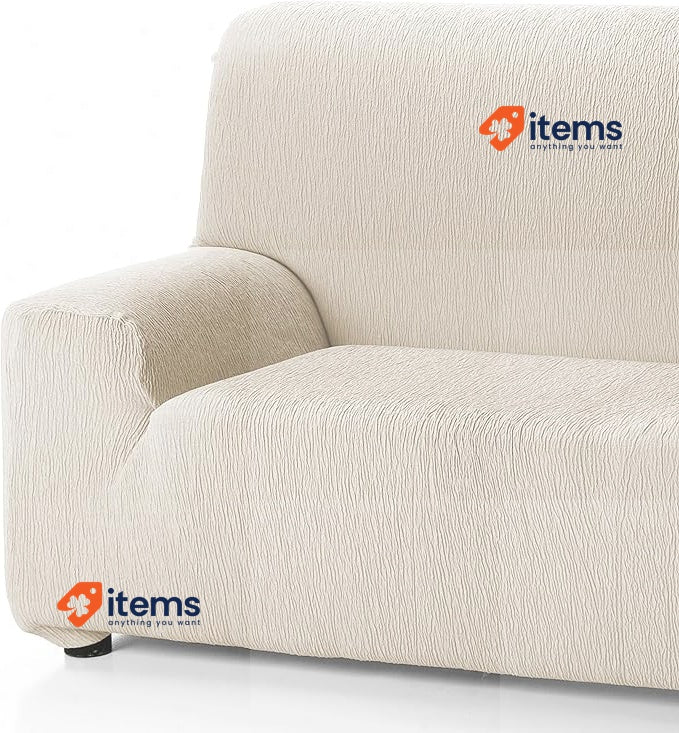 Martina Home 3 Seater Stretch Sofa Cover, Fabric, Ivory White, 3 Plazas