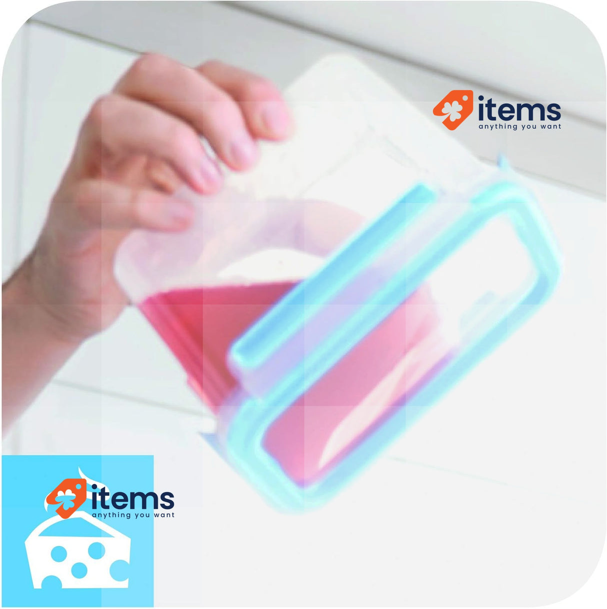 Tefal MasterSeal Fresh Box, Plastic Food Storage Container 3.7 Litre Clear/Blue